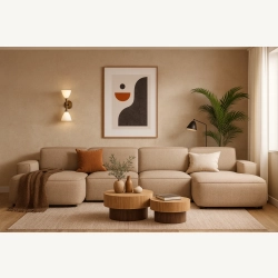 Olio Nobile Nowoczesna sofa w kształcie litery U Tkanina Raven 30